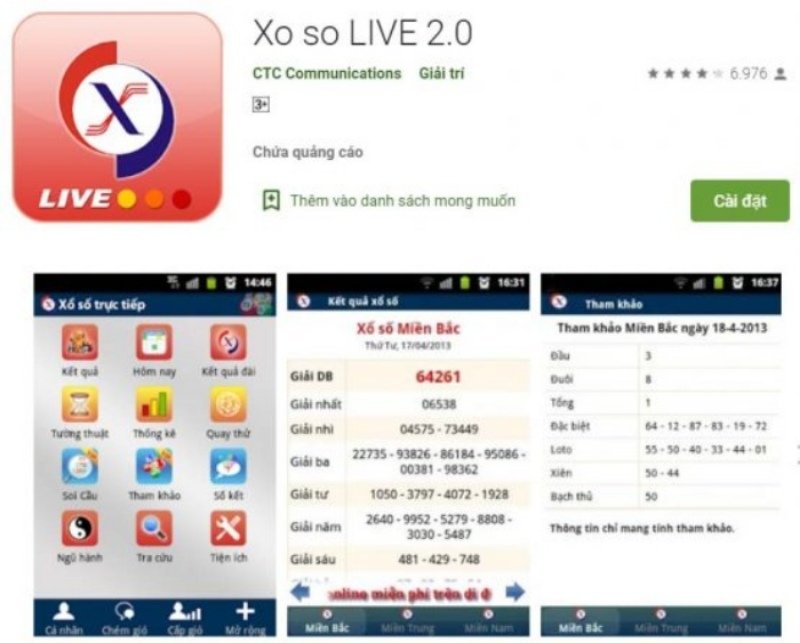 Xổ số Live 2.0 một trong các app/phần mềm tính lô đề